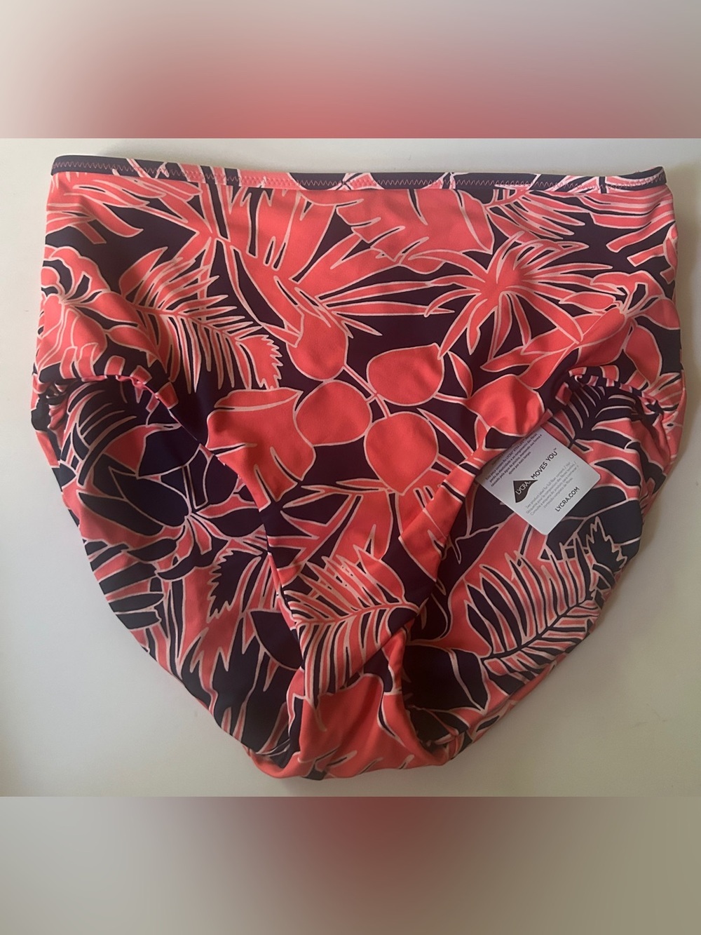 Women’s High Waist Swimsuit Bikini Bottom 6-8 Small Tropical Leaf Print